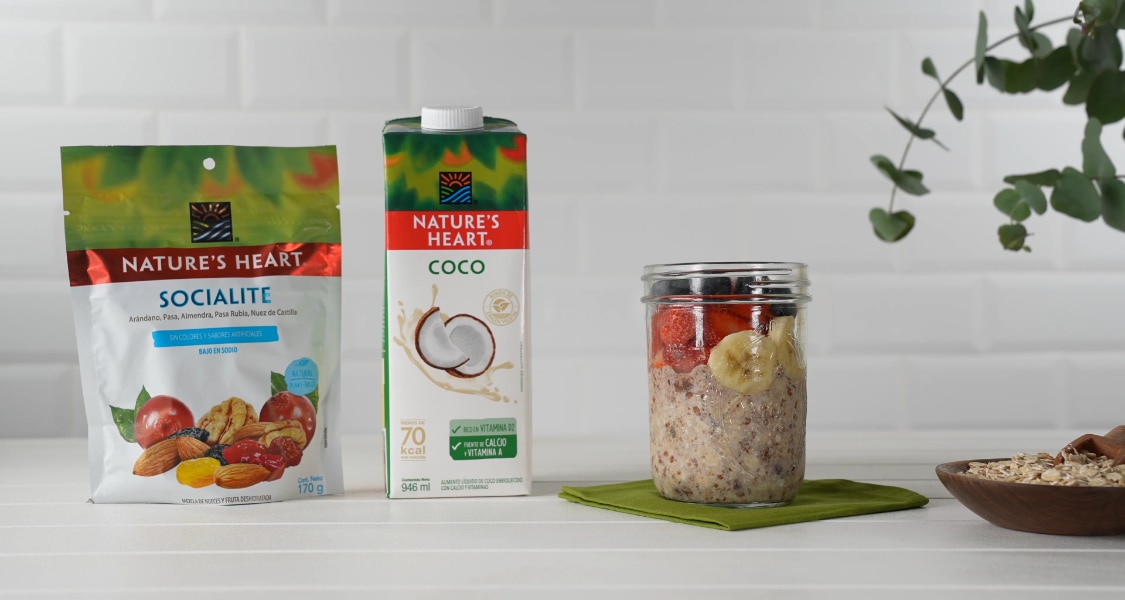 Delicioso Overnight oats para el desayuno